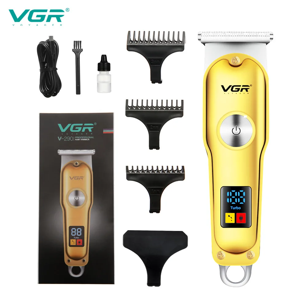 VGR V290ผม Clipper Personal Care เครื่องโกนหนวดไฟฟ้าแกะสลักใหม่ไฟฟ้า Push LED สมาร์ทน้ำมันแบบพกพา VGR 290