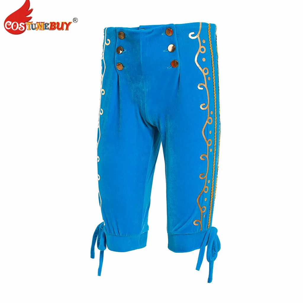 

Costumebuy Customized Pants Men's Prince Blue Velves Retro Vintage Costumes MAN Victorian stage Performance Short Pants