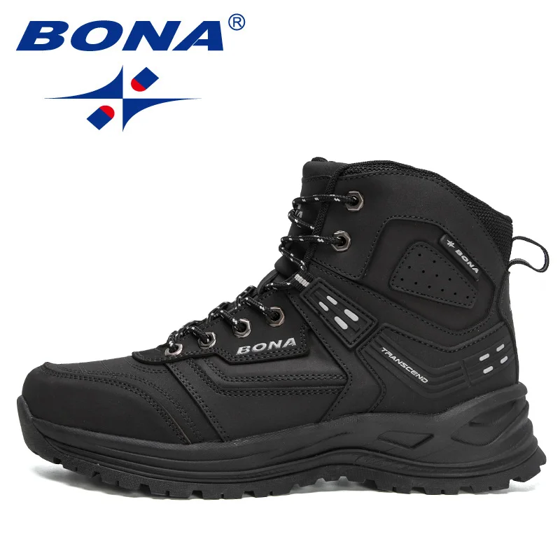 Bona 2022 Nieuwe Ontwerpers Actie Leer Pluche Super Warme Snowboots Mannen Sneakers Enkellaarsjes Man Hoge Top Winter Botas hombre