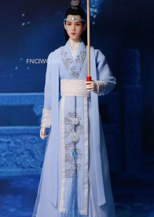 1/6 BJD Hình Quần Áo Búp Bê Các Untamed Lan Wangji Vương Yibo Xanh Dương Bộ Tự Làm Nam Trung Quốc Trang Phục Highend Dành Nghệ Thuật bộ Sưu Tập