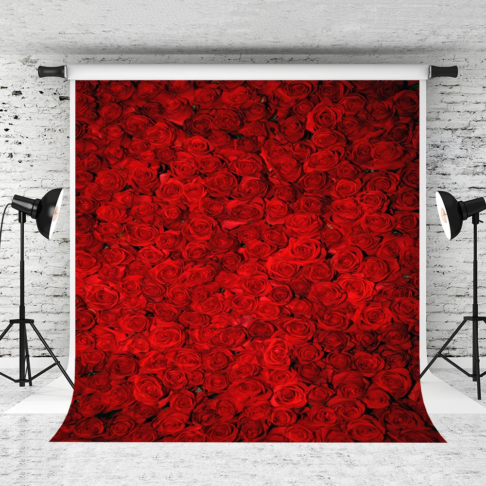 

VinylBDS Red Roses Wedding Photography Backgrounds Customize Flowers Backdrops Wedding of Valentine for Children Photo Studio