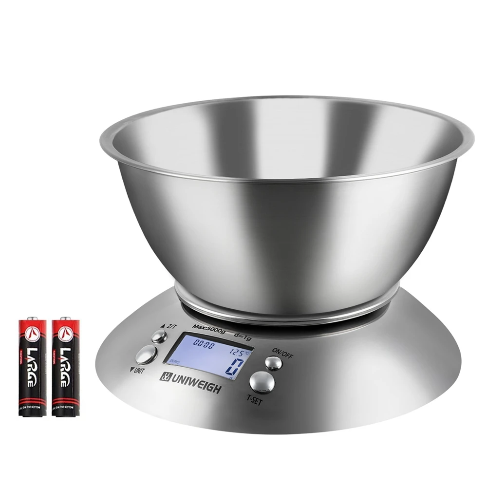 

Digital Kitchen Scale for Cooking and Baking,Multifunction Food Scales with Removable Bowl 2.15l Liquid Volume 11lb/5kg