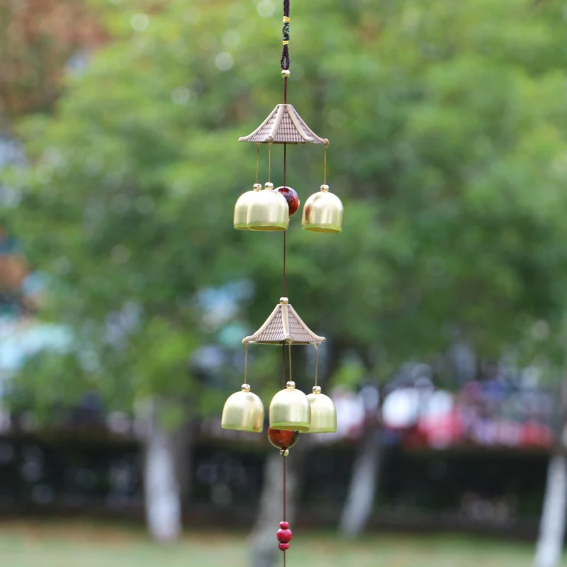 

1PCS 6 Bells Copper Wind Chimes Hanging Fengshui Home Outdoor Living Yard Garden Decoration