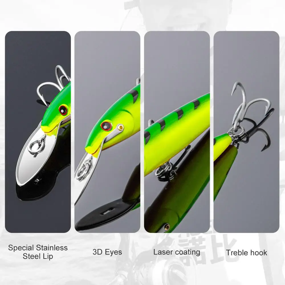 NOEBY Crankbait – Señuelo de arrastre profundo con labio metálico para mar