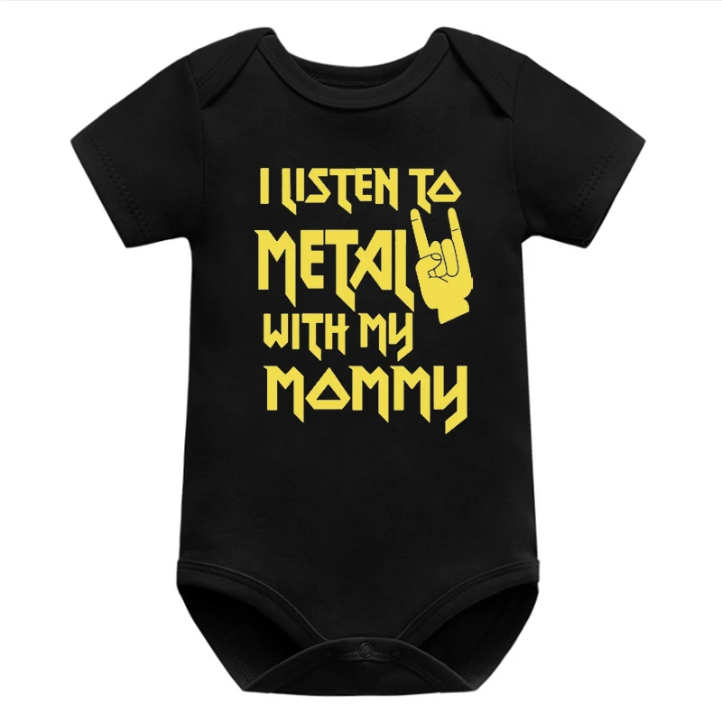 Music Mom Funny Print Bodysuits Thanksgiving Outfits for Girls Mommy Baby Girl Onesie Fashion Cotton Newborn Boy Clothes