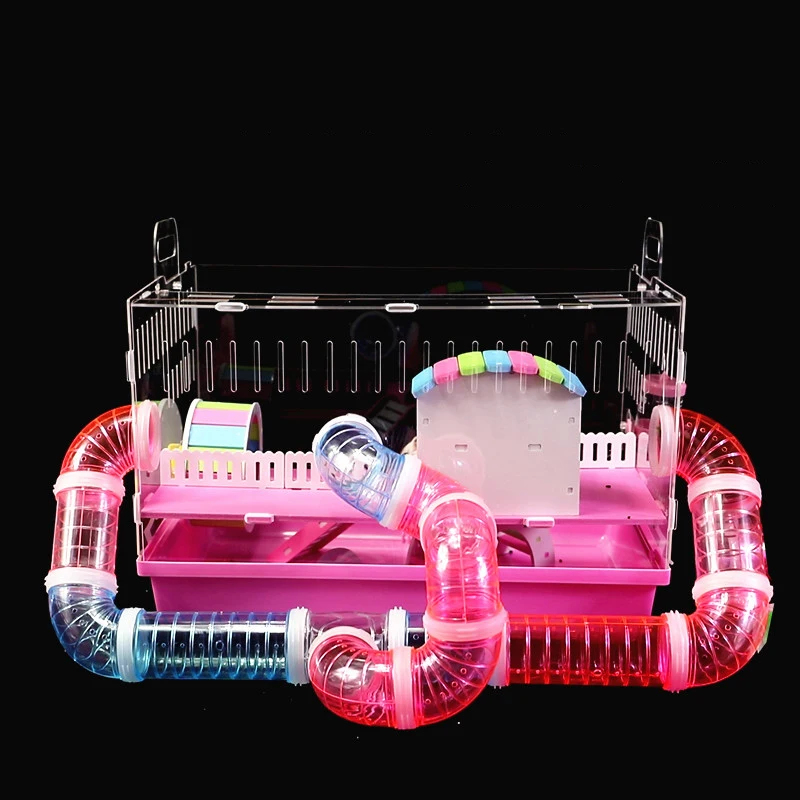 

Hamster Cage Supplies Pipeline Tunnel Acrylic Guinea Pig Cage Transparent External Accessories Package Maze Toy