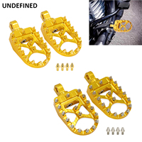 Golden Motorcycle Foot Pegs Wide MX Footpegs Bobber Footrests For Harley Dyna Fatboy Street Bob Softail Sportster Road Glide CVO