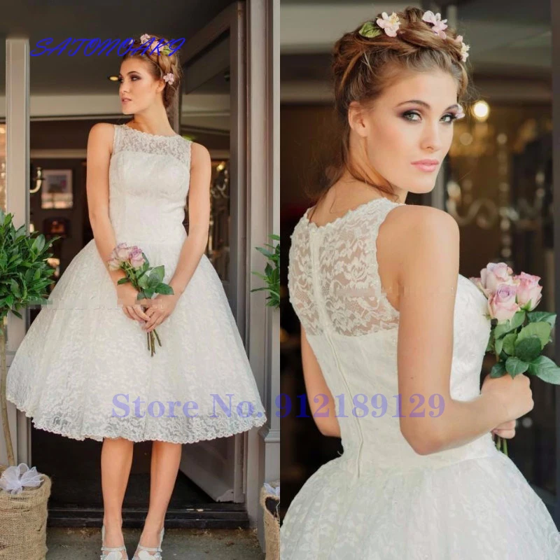 

Vestido De Novia Simple Beach Short Wedding Dress 2024 Backless Appliques Lace Tea-Length Bridal Gowns Robe De Mariée Sukienka