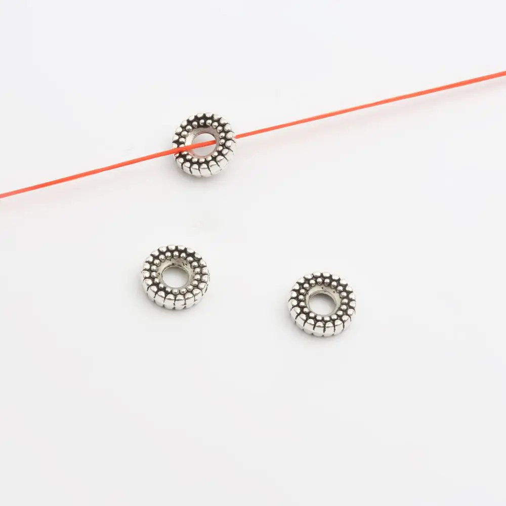50 Stück, 32 verschiedene Arten, gemischte Metall-Abstandshalter-Perlen mit unterschiedlichen Lochgrößen für die Herstellung von Schmuck, Armbändern, Halsketten und Ohrringen – Großhandel. – Detail 13