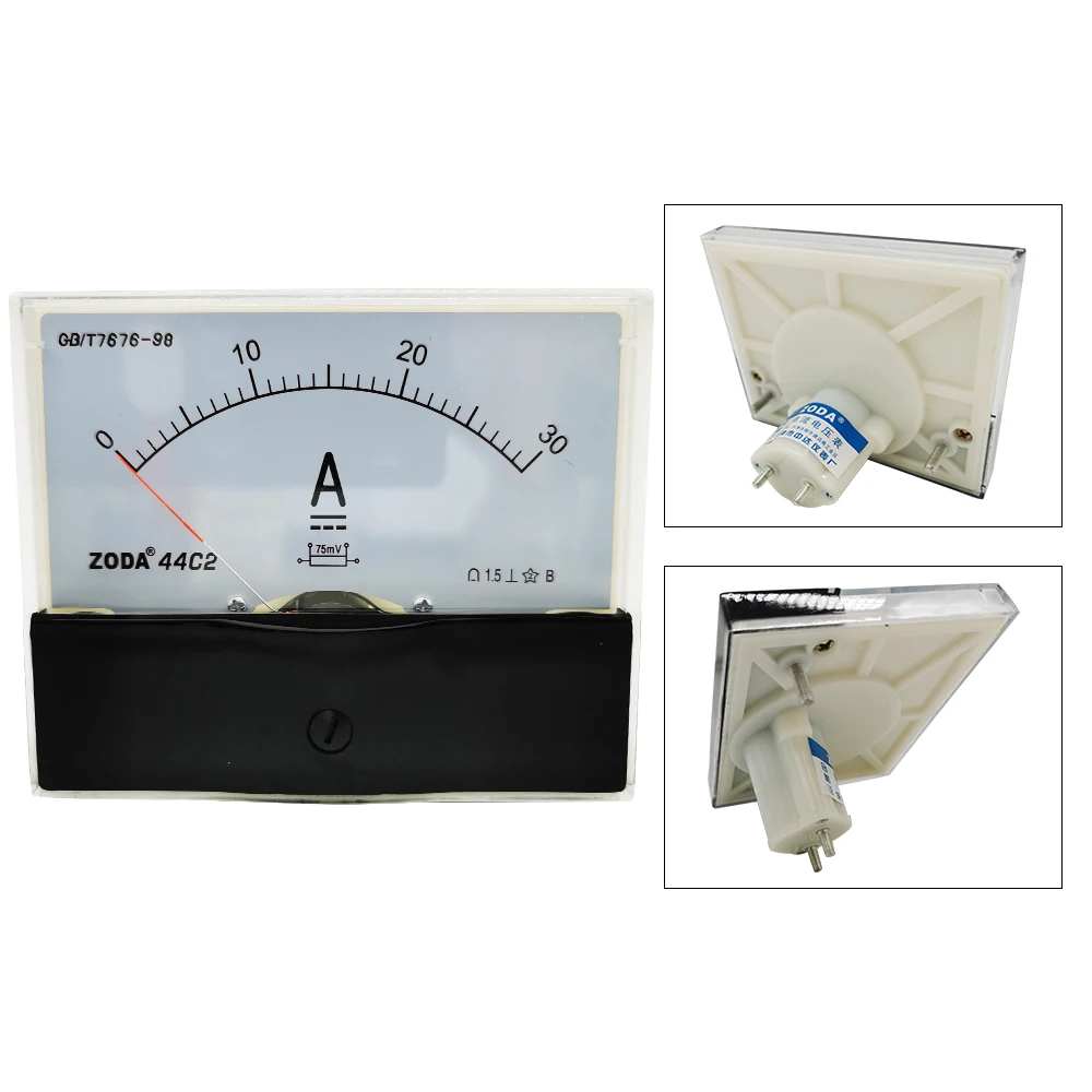 1PC 44C2-A 20A 30A 50A 100A/75mV DC misuratore analogico pannello AMP puntatore corrente amperometro calibro uso con Shunt 100*80MM Amperimetro DC