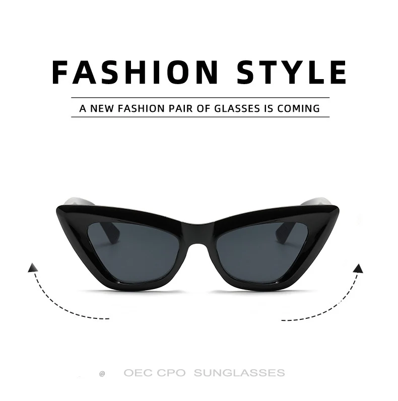OEC CPO Retro Cat-Eye-Sonnenbrille für Damen, modisch, bunt, grün, Sonnenbrille, Vintage-Sonnenbrille, Brillen, Oculos Lunette De Soleil – Detail 3