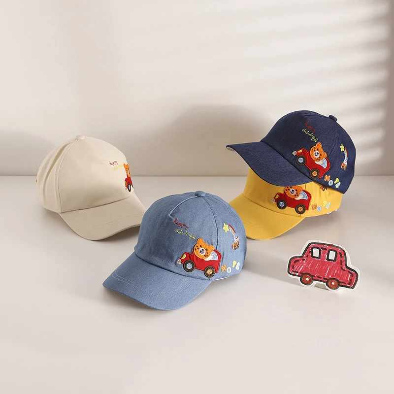 Korean Version Children Baseball Caps Cartoon Car Boys Girls Hat Travel Sunshade Kids Baby Visor Adjustable Unisex Snapback Hats