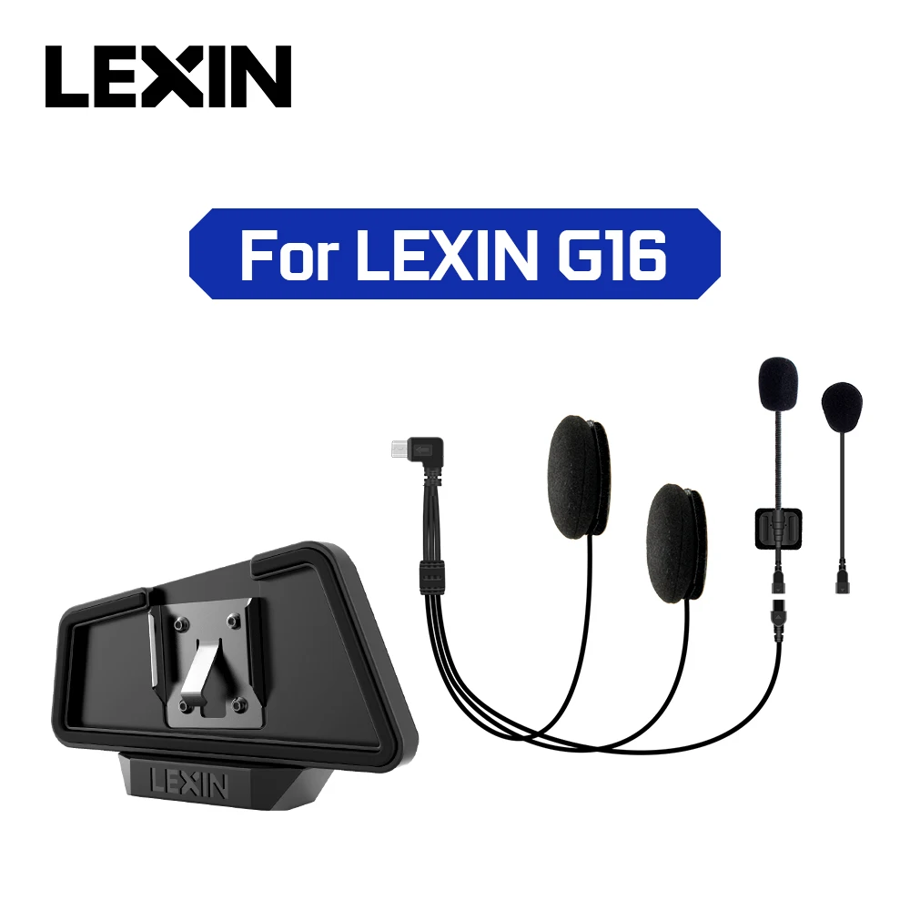 LEXIN LX-G16 intercom headset&clip set for full/half helmet with High quality and Loud Sound Bluetooth Headphone Jack Plug