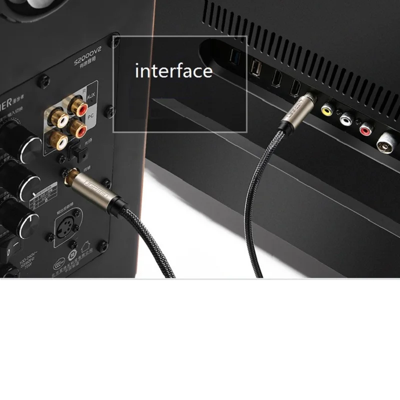 UGreen AV155 Коаксиальный Spdif Audio Fever Сабвуфер RCA Lotus Кабель Видеосигнал 75 Ом Линия
