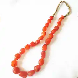 Old Red Carnelian Nugget Beads Strand Tibetan Ethnic Necklace TNL218