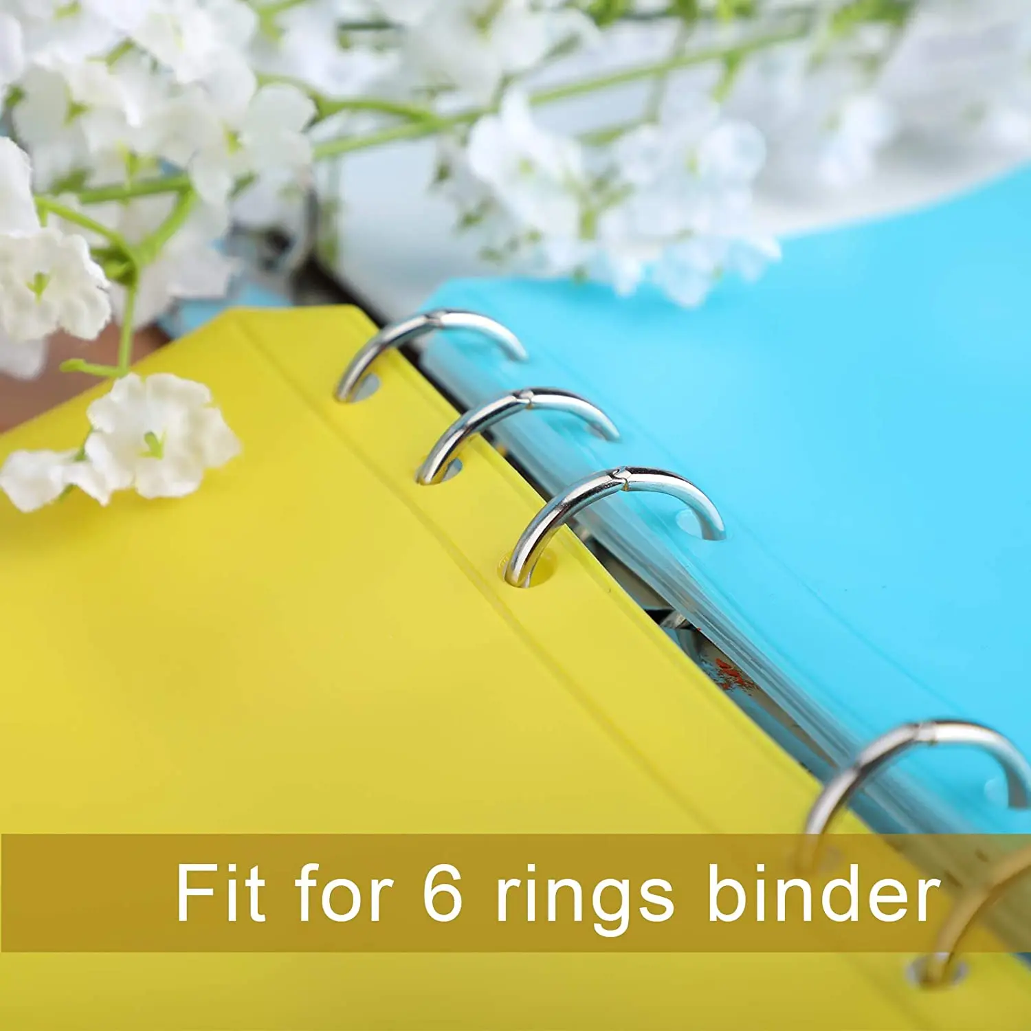 12 Pcs A6 Binder PVC Pockets Colorful Accessories Notebook Binder Pockets with Zipper For Home, School, Office