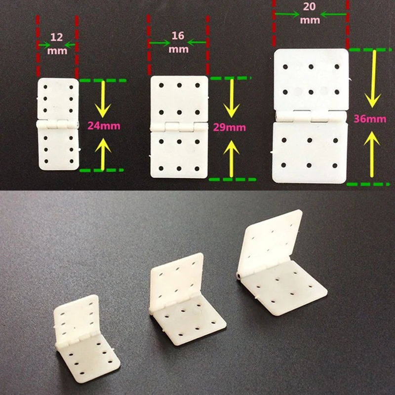 20pcs/lot Nylon & Pinned Hinge Board 20x36mm/16x29mm/12x24mm For RC Airplane KT Drone Parts Model Replacement