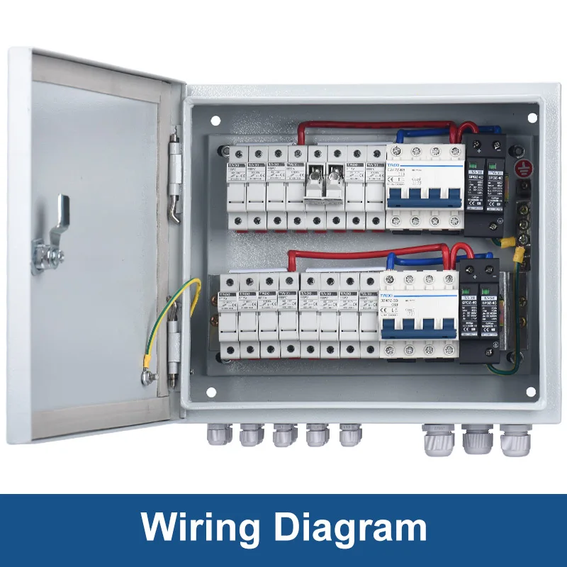 Imagem -03 - Solar Fotovoltaico pv Combinador Caixa com dc Mcb Spd Fusível Proteção contra Raios Ferro Caixa à Prova Impermeável Água Dc500v 1000v