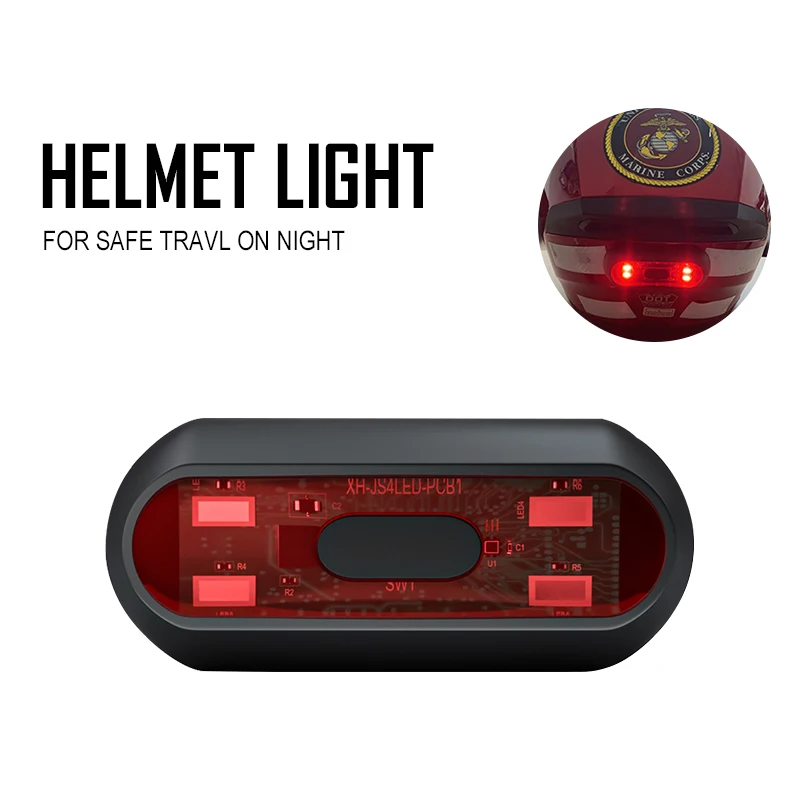 Sclmotos-Motorrad Helm Zyklus Fahrrad Helm Nacht Sicherheit Signal Warnung Licht LED Licht Hinten Schwanz Lampe Rücklicht Wasserdicht