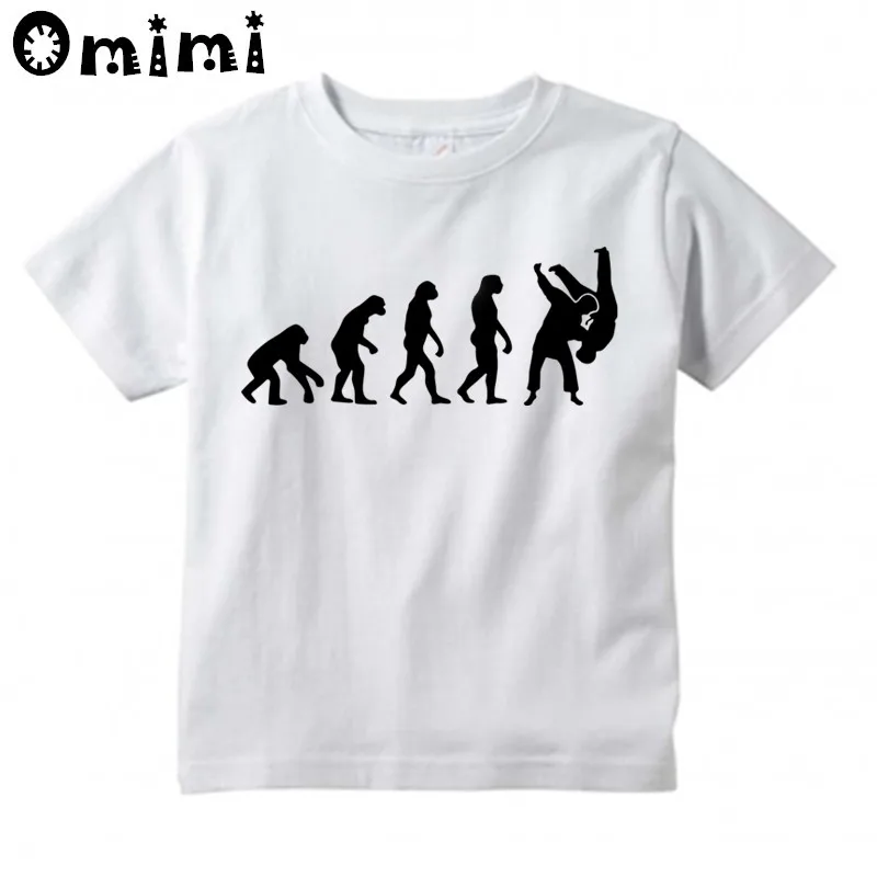 Kids Evolution Of A judo Design T Shirt Boys and Girls Great Casual Short Sleeve Tops Children's Funny T-Shirt