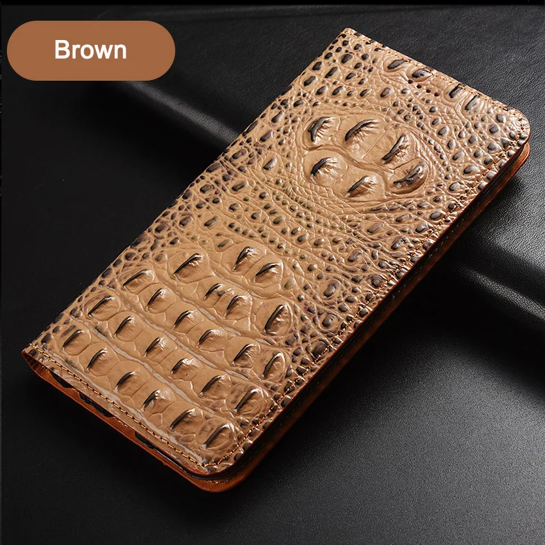 Cowhide Genuine Leather Case For Samsung Galaxy A12 A22 A32 A42 A52 A72 M12 Luxury Crocodile Black Texture Magnetic Flip Cover