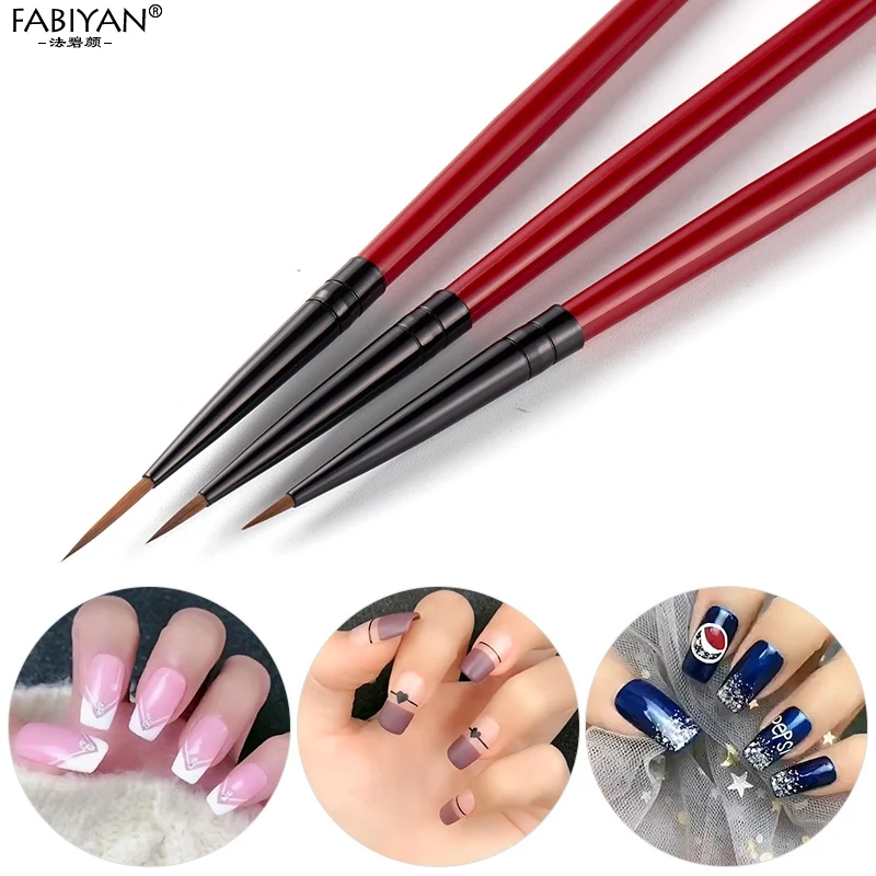 

15Pcs Nail Art Liner Painting Brush Thin Stripe Line Drawing Pen DIY UV Gel Tips French Design Manicure Tool 5/7/11mm