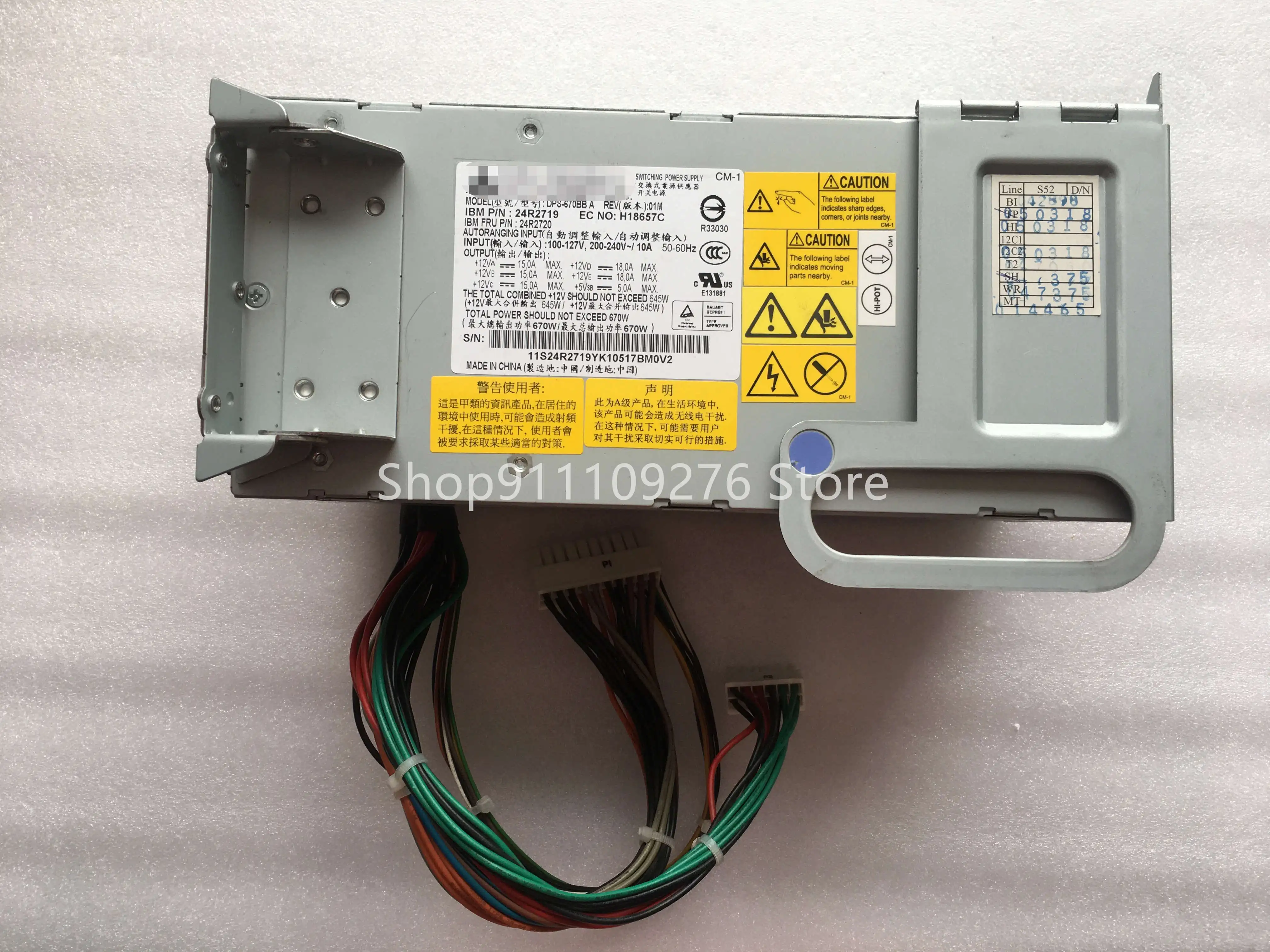 Original PSU for IBM X3400 X3500 Server Workstation Power Supply DPS-670BB A  24R2719  24R2720  MAX 670W