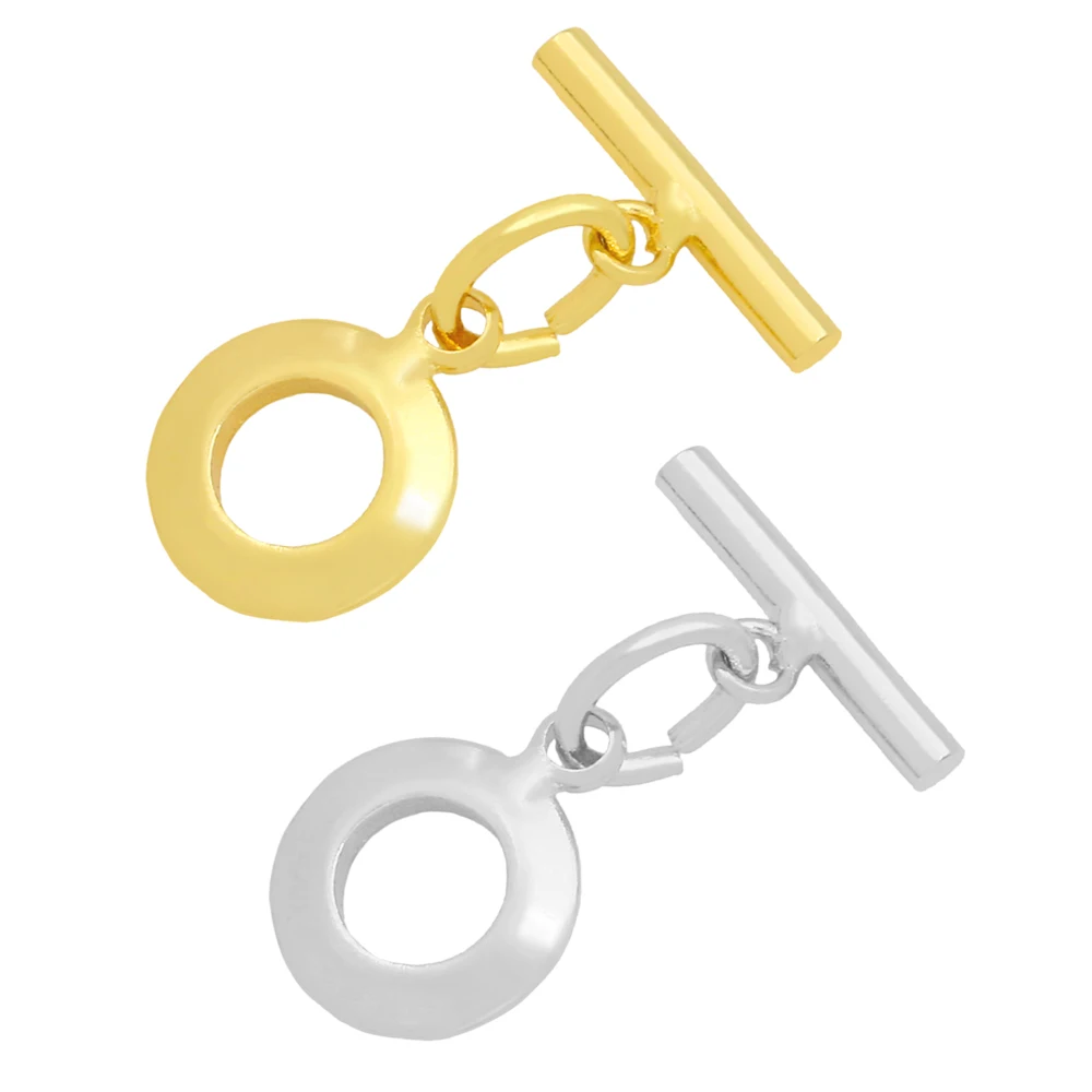 

OCESRIO Brass Small Circle Toggle Clasps for Jewelry Making Genuine Gold OT Connector Plated Jewelry Accessories cnta051