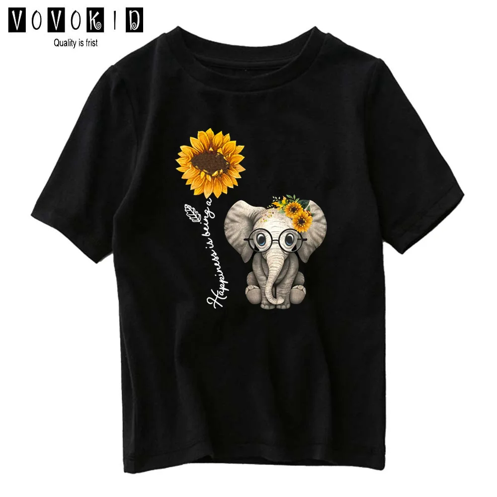 Футболка с изображением слона подсолнуха