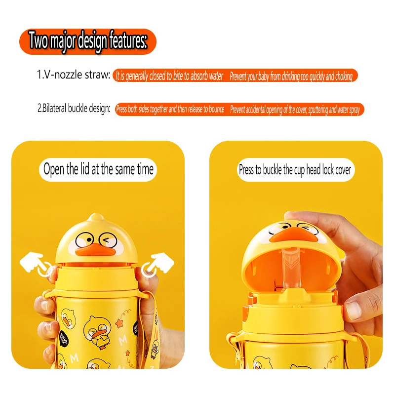 350ml Baby Feeding Creative Cartoon Cup with Straw Children Learn Feeding Drinking Bottle Kids Training Cup Leakproof With Straw