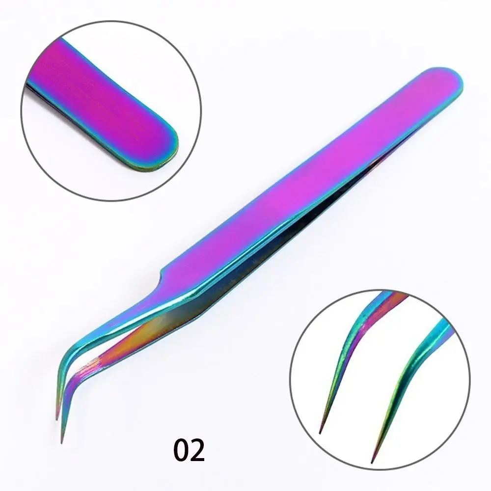 Frau Mode Gebogene Gerade Nail art Liefert Clip Applikator Wimpern Pinzette Verlängerung Werkzeuge Falsche Wimpern