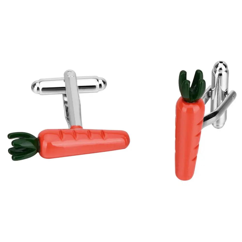 SAVOYSHI أزرار أكمام على شكل جزرة كرتونية من المينا الحمراء للرجال قميص مجوهرات دروبشيبينغ #4