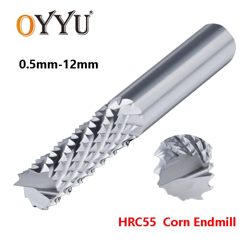 OYYU Carbide Corn End Milling Cutter Tungsten Steel for PCB engraving Endmills 0.5 0.6 0.8 1 1.5 2 2.5 3 to 12mm