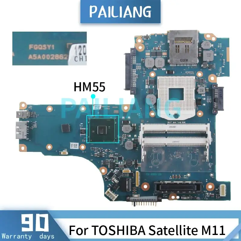 

PAILIANG Laptop motherboard For TOSHIBA Satellite TECRA M11 Mainboard A5A00286210A FGQSY1 HM55 DDR3 tesed