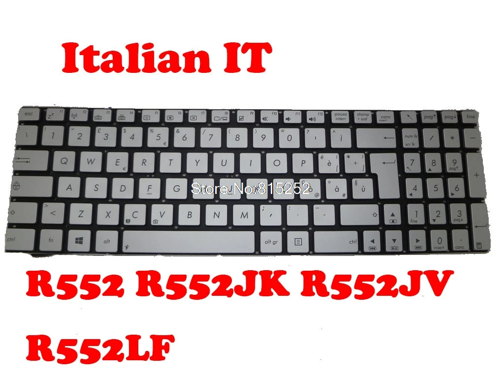 

Laptop Backlit Keyboard For ASUS R552 R552JK R552JV R552LF Silver UK United Kingdom/GR Germany/TR Turkey/IT Italy/CZ