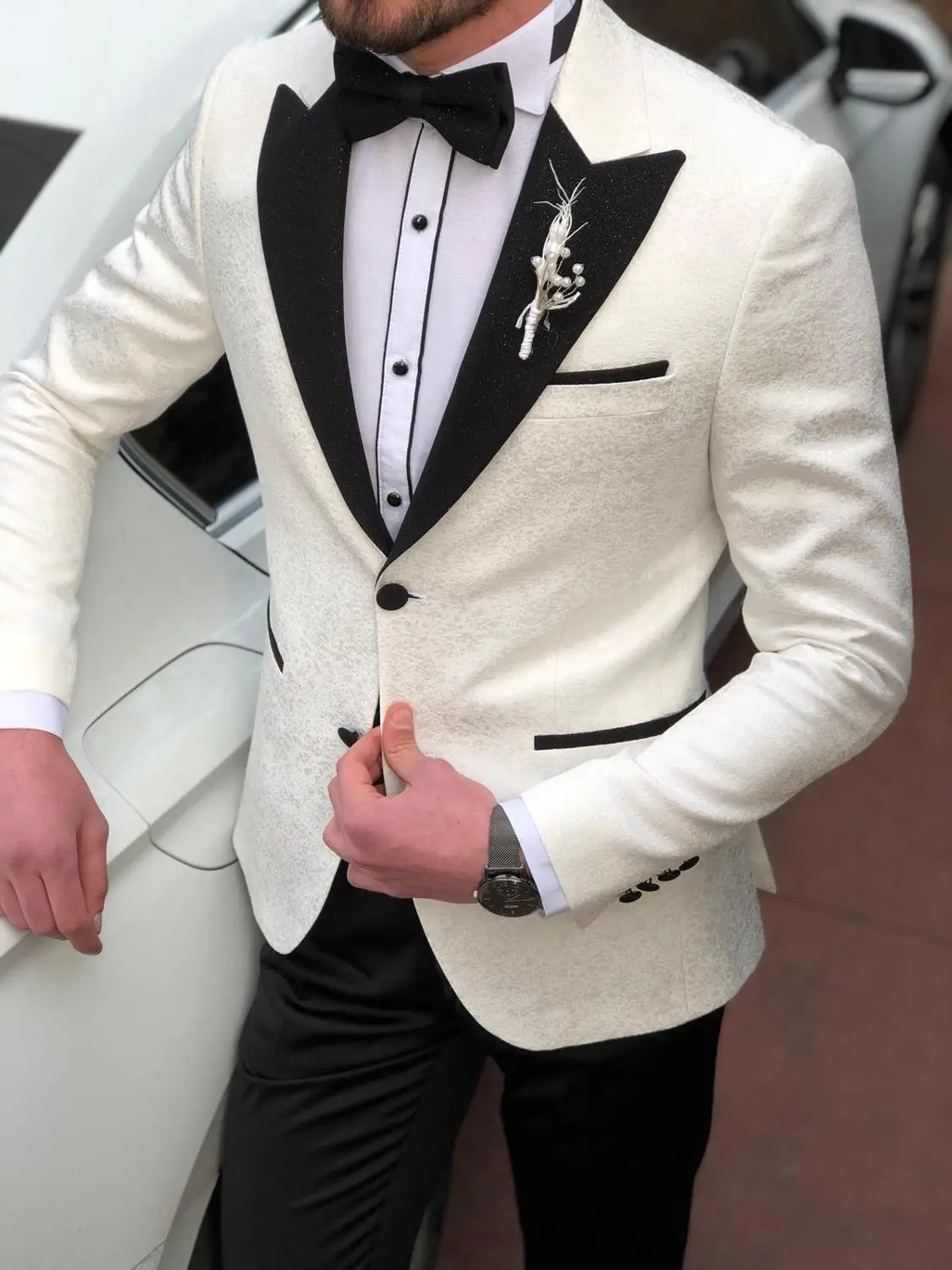 Tùy Chỉnh Nam Nữ 2020 Cưới Tuxedos Chính Thức Nhất Người Phù Hợp Với Chú Rể Mặc Tuxedos 3 Cái Quần Lót Su (Áo Khoác + Quần + Áo)