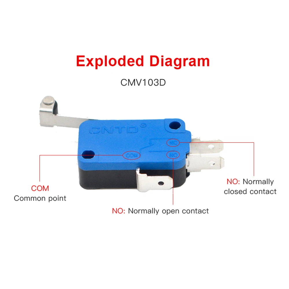 Small Limit Switch CMV103D UE220V 0.3A Momentary Micro Limit With Long Handle Open Limit Sensor for CO2 Laser Cutting machine