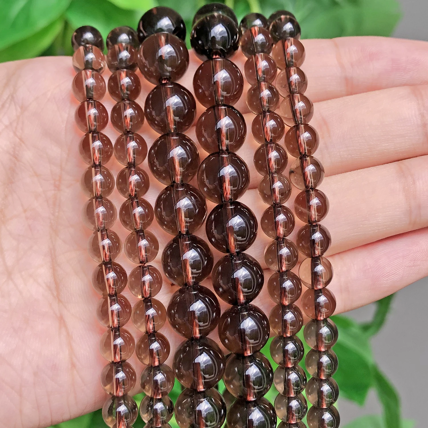 wholesale Natural Stone Beads Smoky Quartzs Round Loose Beads For Jewelry Making 15.5\