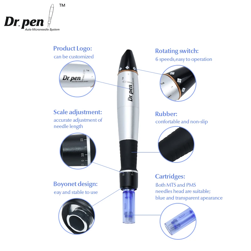 Authentic Dr. pen Ultima A1 Wired Professional Microblading Micro Needles Derma Tattoo Micro Needling Pen Mesotherapy