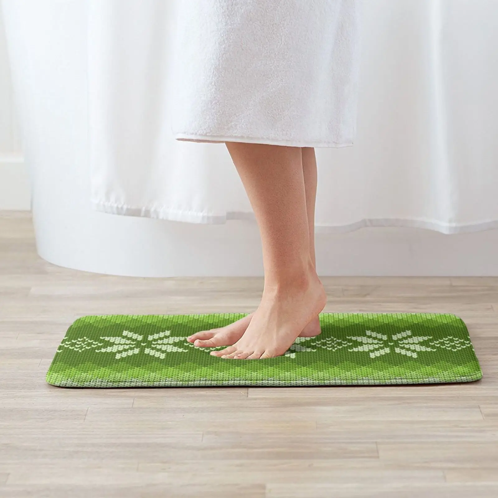 Pattern Norway Sweden Knitted Knitted Green Soft Non-Slip Mat Rug Carpet Cushion Template Pattern Norwegian Knitted Knit