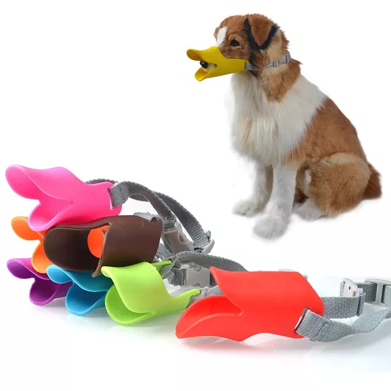 Anti-bite Masks Duck Mouth Mask Pets Accessories 1 Pc Dog Products Dog Muzzle Non-toxic Silicone Multifunction duck dog mask