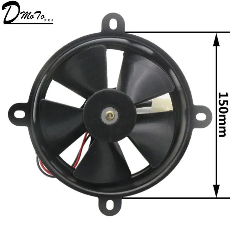 

ATV Black 6in Dia Electric Cooling Fan Radiator for Quad Dirt Motorcycle Bike Buggy 150c 200c Plastic + Metal