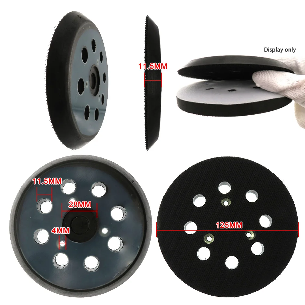 4 sztuki podkładek szlifierskich z haczykiem i pętelką 5 cali 125 MM 8 otworów do polerowania Ridgid Makita Szlifowanie