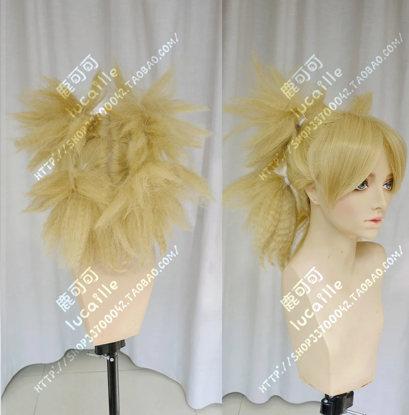 Parrucca Anime Temari Nara parrucche sintetiche dorate resistenti al calore parrucche + cappuccio parrucca
