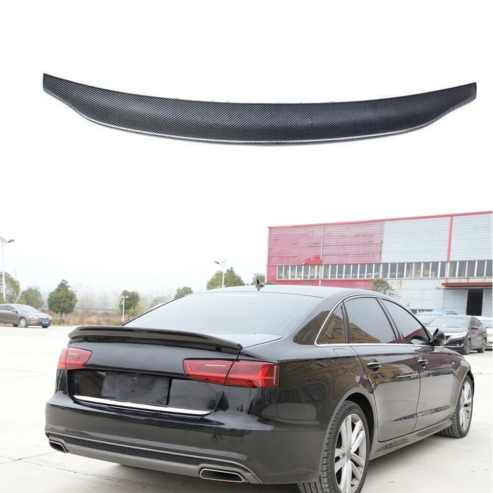 

Rear Trunk Lid Spoiler Wing For Audi A6 C7 Sedan 4 Door 2012-2018 Real Carbon Fiber Car Tail Upper Splitter Decklid Tailgate Lip