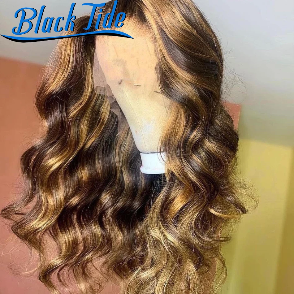 

Highlight Wig Human Hair Body Wave Wig Remy 13X4 HD Transparent Lace Frontal Wig Colored Human Hair Wigs 30 Inch Lace Front Wig