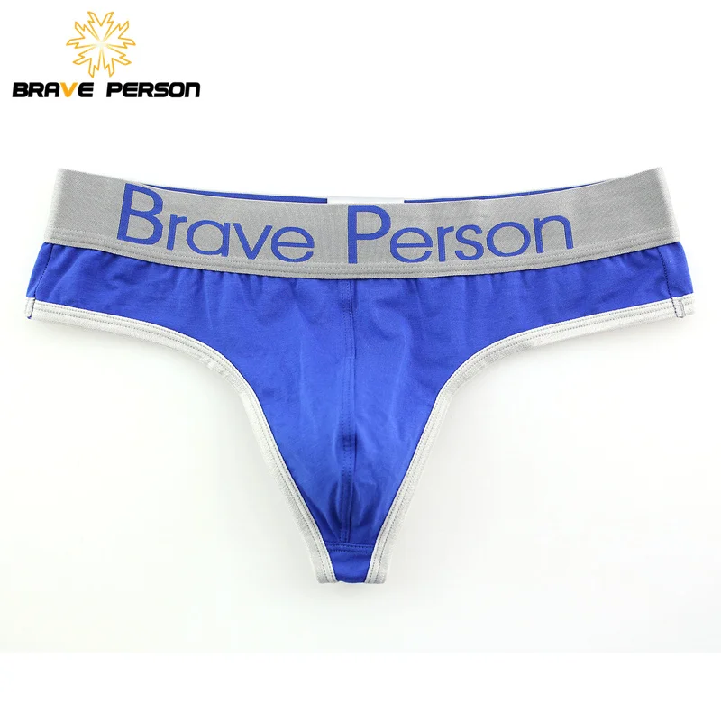 Brave Person Brand 3pcs/lots Men Thongs Panties Cotton High Quality Underwear Sexy Low Waist Briefs Thongs Men G String