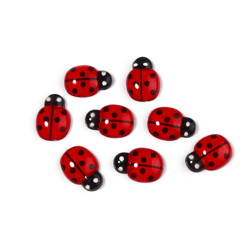 30 sztuk Red Beetle żywica mieszkanie powrót łatka rękodzieła Wedding Party Decoration album do wklejania DIY biżuteria akcesoria odzieżowe