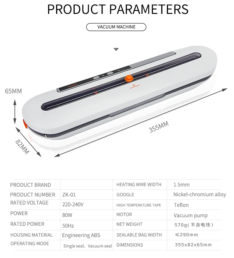 Vacuum Sealer Upgraded Automatic Food Sealer Machine with 10 Sealing Bags Food Vacuum Air Sealing System