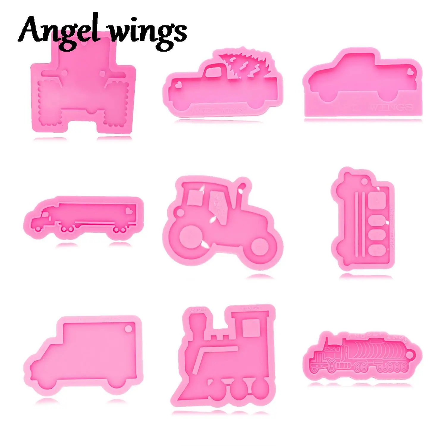 DY0561 Truck and Christmas Tree Epoxy Resin Silicone Molds Bus/ Car/Bike/lawn mowe/Tractor for a Keychain Jewelry diy mold